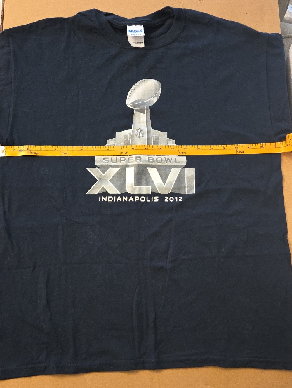 Gildan Black Short-Sleeve Super Bowl XLVI Graphic Tee